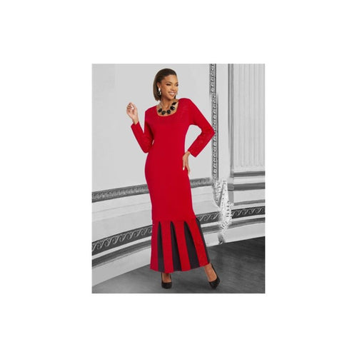 STUNNING KNIT DRESS BY DONNA VINCI- THE LADY IN RED