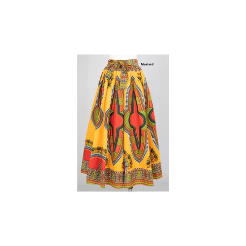 Kara Chic African Fabric Skirt Yellow-This One is a Winner