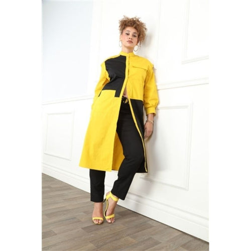YOUTHFUL IN YELLOW COLOR BLOCK DRESS